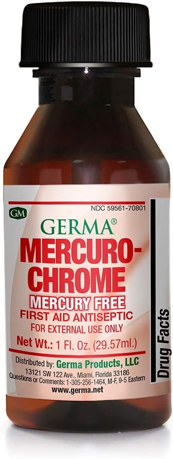 Germa Mercuro-χρώμιο Ερμής δωρεάν αντισηπτικό υγρό 1 oz