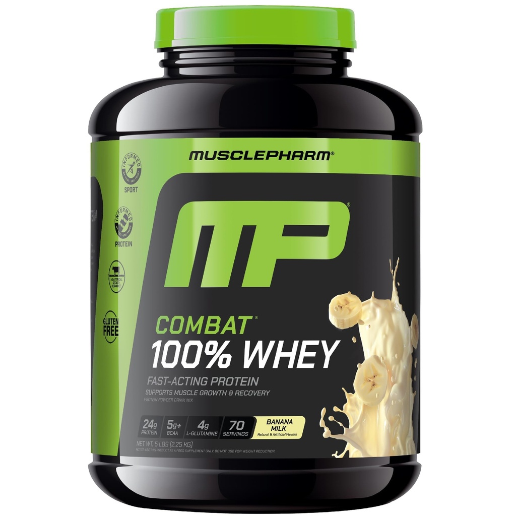 KasPharm 100% Whey Protein Tozu, Banana Milk Flavor, Hızlı Kurtarma ve Kas Whey Protein Isolate, Kadınlar ve Erkekler için Yüksek Protein Toz, Gluten Free, 5 lb, 70 Hizmet