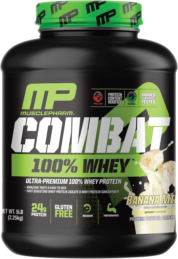 KasPharm 100% Whey Protein Tozu, Banana Milk Flavor, Hızlı Kurtarma ve Kas Whey Protein Isolate, Kadınlar ve Erkekler için Yüksek Protein Toz, Gluten Free, 5 lb, 70 Hizmet
