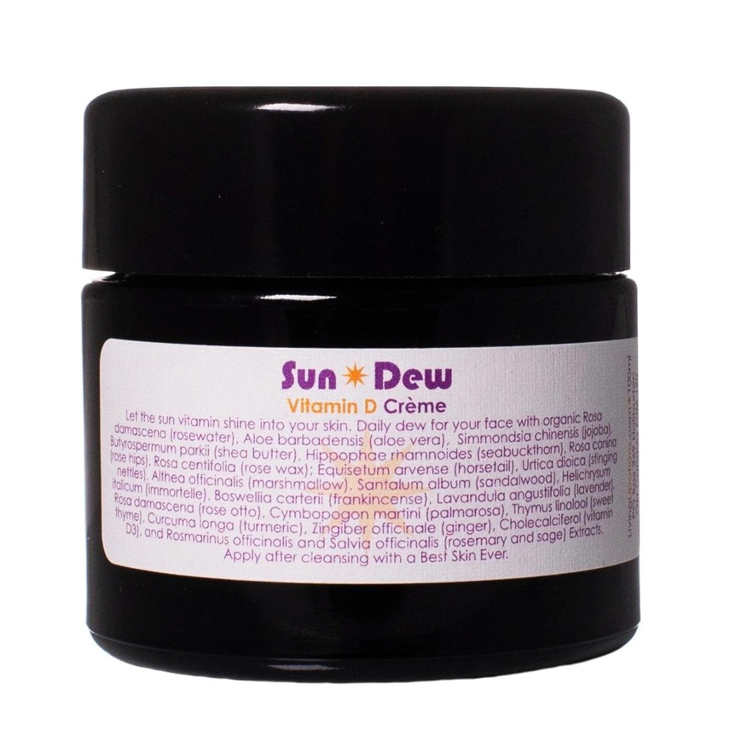 LIVING LIBATIONS - Organik Sun Dew Transdermal Vitamin D Crème | Natural, Wildcrafted, Vegan Clean Beauty (3.38 oz | 100 ml)