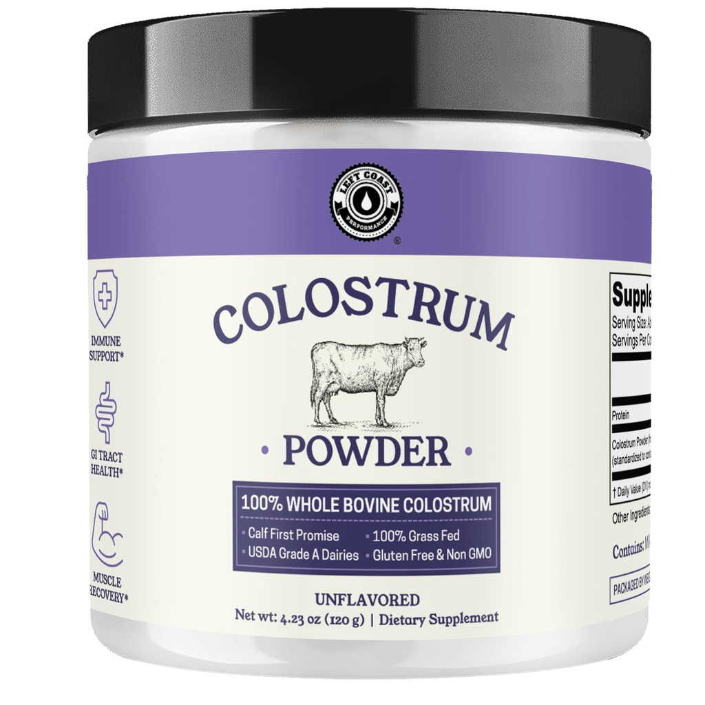 Colostrum Powder – USA Sourced Bovine Colostrum for Humans for Immune Support, Gut Health, Muscle Recovery - Single Ingredient, No Additives, Grass Fed, Non-GMO Colostrum Supplement for Women and Men
