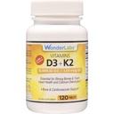 Wonder Laboratories D 5.000 IU, Vitamin D3 + K2 Sağlıklı Immune Sistemi, Güçlü Kemikler, Kalp Sağlığı ve Gıda Dağıtımı, 120 Tablet