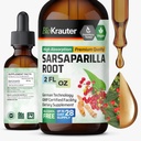 BIO KRAUTER Sarsaparilla Root Tincture - Herbal Liquid Extract Supplement for Liver Support - Alcohol & Sugar Free Vegan Drops 2 Fl.Oz.