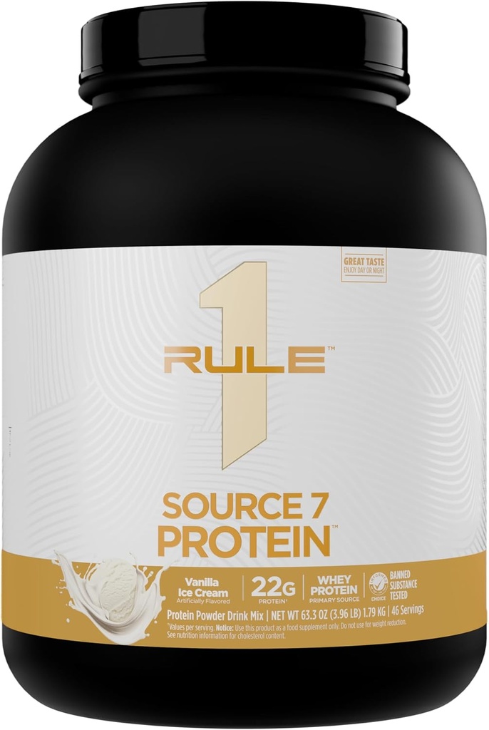 Kural 1 Kaynak 7 Protein – Decadent Flavor, Velvety Smooth Texture, 22g Anytime proteini ve 10g Doğal Occurring EAAs Per 7 Premium Kaynaklar (4 Pounds*, Vanilla Ice Cream)