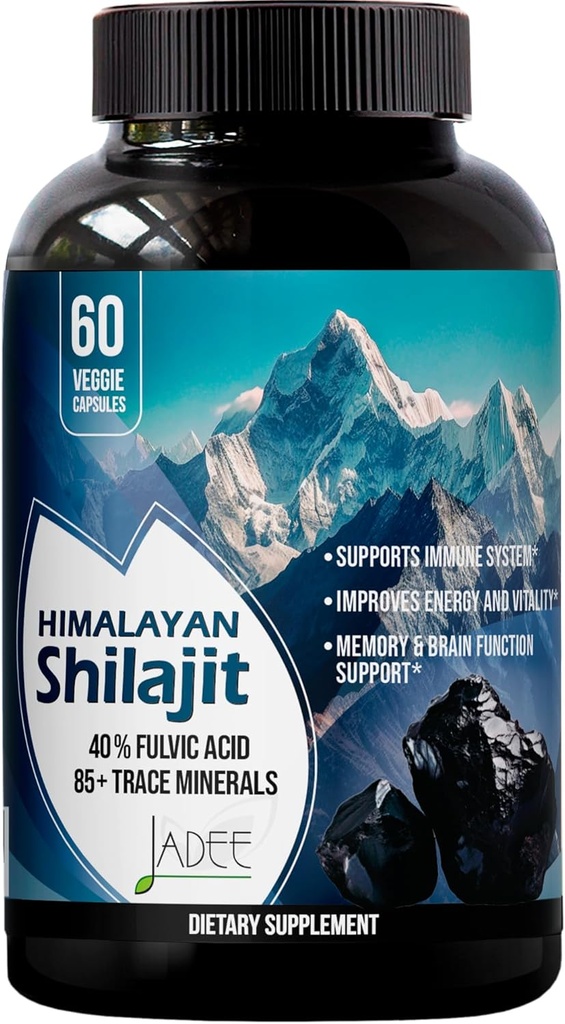 5000mg κάψουλες Shilajit για άνδρες και γυναίκες - 40% Fulvic Acid + 85+ Ορυκτά ίχνη
