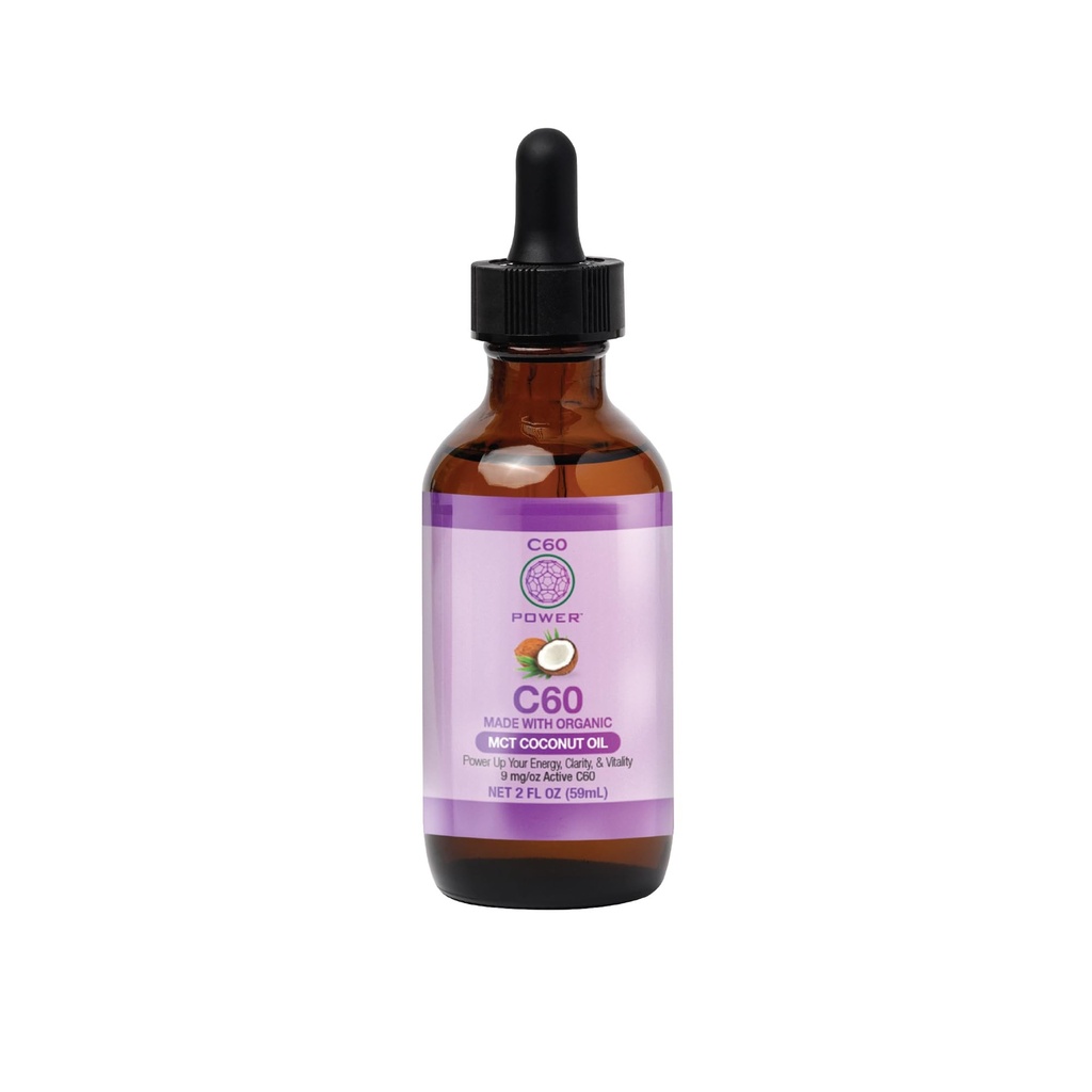 C60 Power - MCT 2oz.- Organik MCT Coconut Petrol, 2 Fl Oz,% 99.99 Pure Carbon Fullerenes, Lift Oxidative Burden, Optimize Mitochondrial Function Function Function Function Function Function