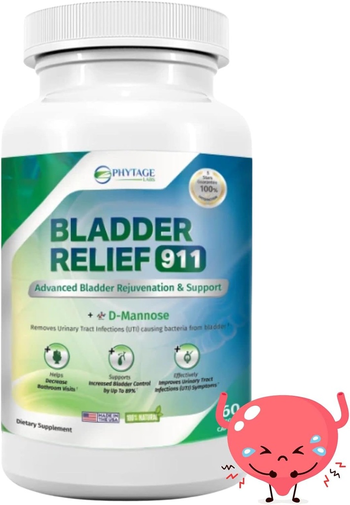 Bladder Relief 911 Detoxing Strength - erkekler ve kadınlar Bladder Desteği sağlıyor, 60 Veggie Capsules