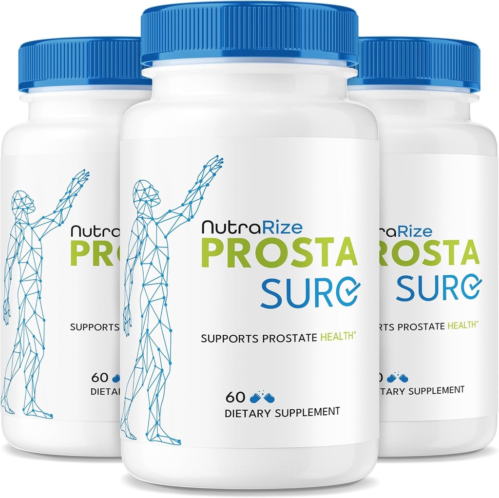 NutraRize (3 Pack) Prostasure Capsules - Resmi Prosta Sure Pills for Prostate Heath, All Natural Support Formula for More Control & General Well-Being, Pastillas Review (180 Capsules)