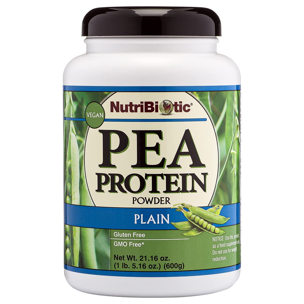 NutriBiotic Pea protein Plain, 21 Oz | Low Carb Vegan Plant Protein Toz | ABD'de 100 Büyülü ve Süreçli | Lezzetli ve BCAA-Rich | Kimyasal olmadan Made, GMOs & Gluten | Keto Friendly Plant Protein Toz | 100% Grown & Processed in the USA | Delicious the USA | Delicious