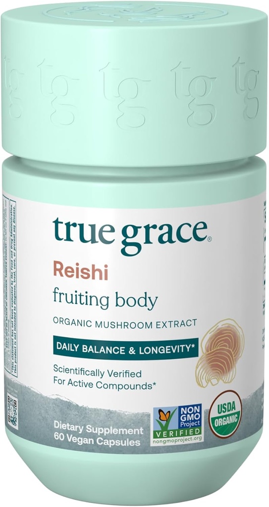 Gerçek Grace Mushroom Reishi Daily Balance & Longevity - 60 Kont Capsules - Organik
