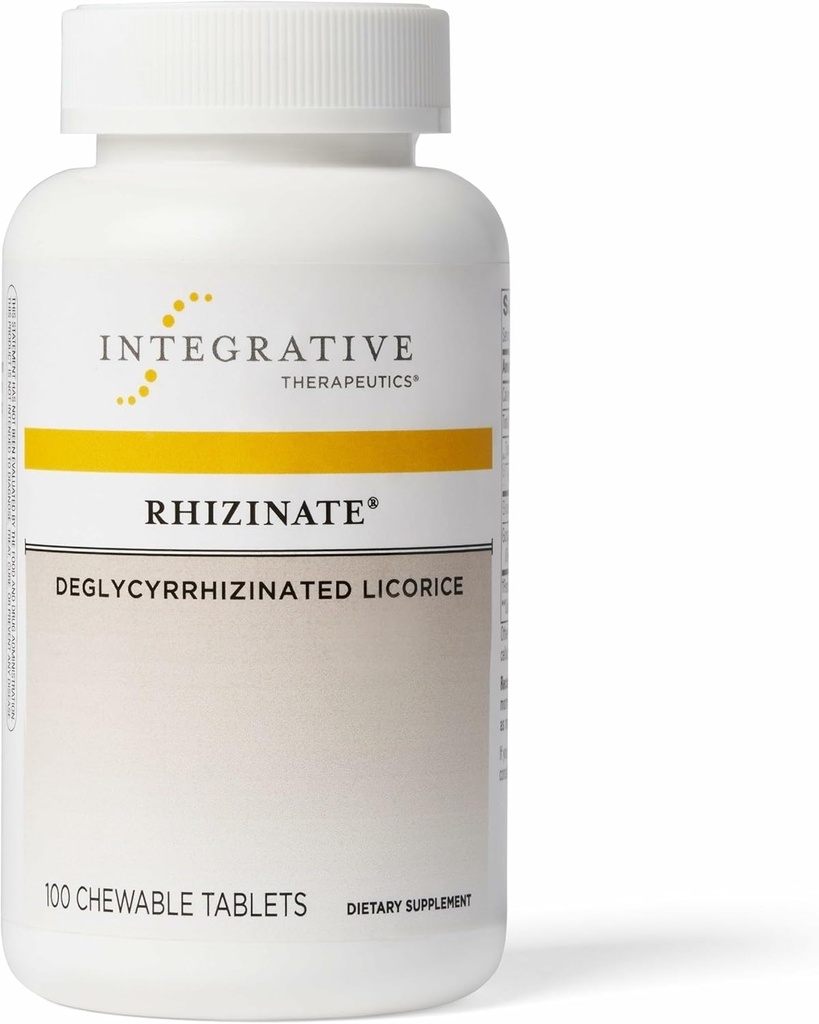 Integrative Therapeutics Rhizinate - Digestive Supplement for Gut Health Support* - Intestinal Health Support* - Vegan, Gluten-Free & Dairy-Free - 100 Chewable Tablets (33 Servings)