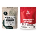 Zungle Powders Premium 5oz Tongkat Ali & Freeze-Dried 7oz Raspberry Bundle - Eurycoma Longifolia συμπλήρωμα σκόνης για την υποστήριξη της υγείας των ανδρών σε συνδυασμό με το μη ζαχαρωμένο εκχύλισμα κόκκινου σούπερ τροφίμου για το ψήσιμο