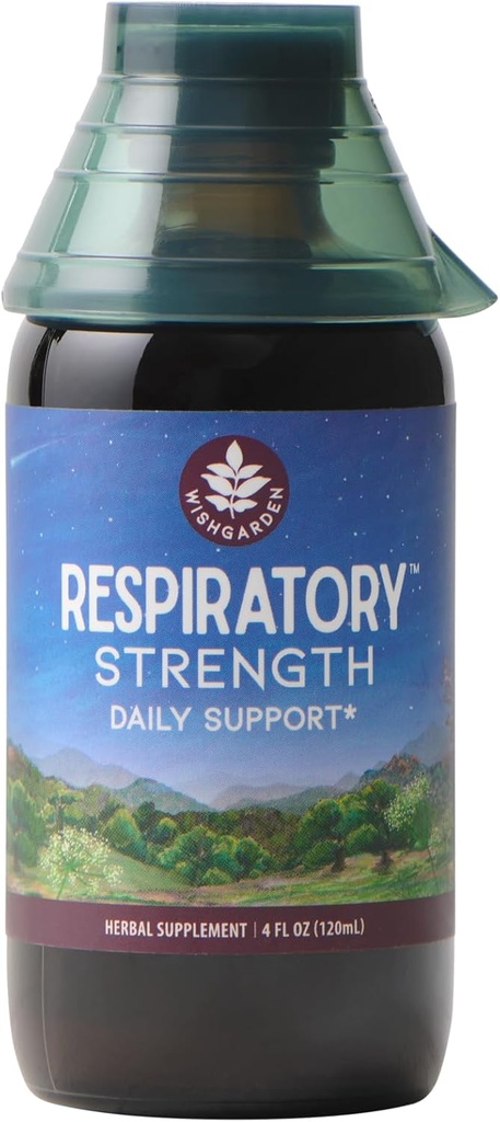 WishGarden Herbs Respiratory Strength Daily Support - Plant-Based Herbal Lung Support Supplement with Organic Mullein & Elecampane, Supports Long-Term Lung Resilience and Better Lung Verimliliği, 4oz