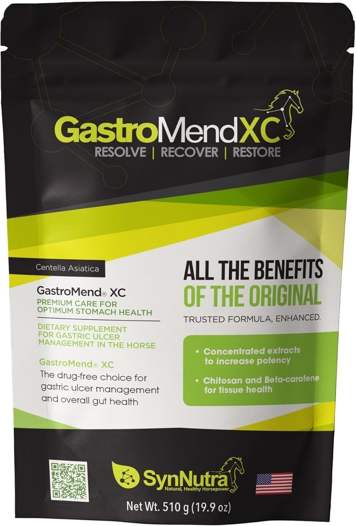 GastroMend XC, Atlar için% 100 Doğal Equine Stomach Sağlığı, Gastrik Ulcers'in İyileştirilmesi ve Önlemesi, Yüksek Potent & Etkili, Gaztrik ve Hindgut Health, 30 Hizmet