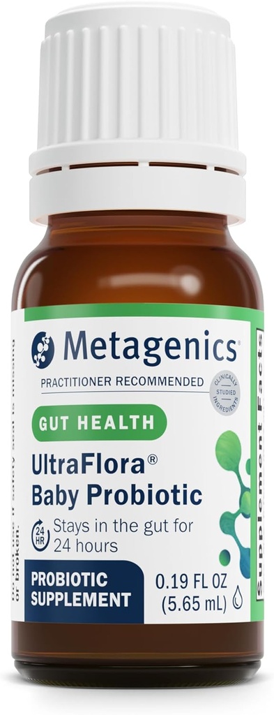 Metagenics UltraFlora Baby Probiyotik - Bebek Probiyotik - Bebekler ve Genç Çocuklar için - Çocuklar Probiyotikler - Bifidobacterium Animalis SSP ile. Lactis & Lactobacillus Rhamnosus GG - 0.19 fl oz