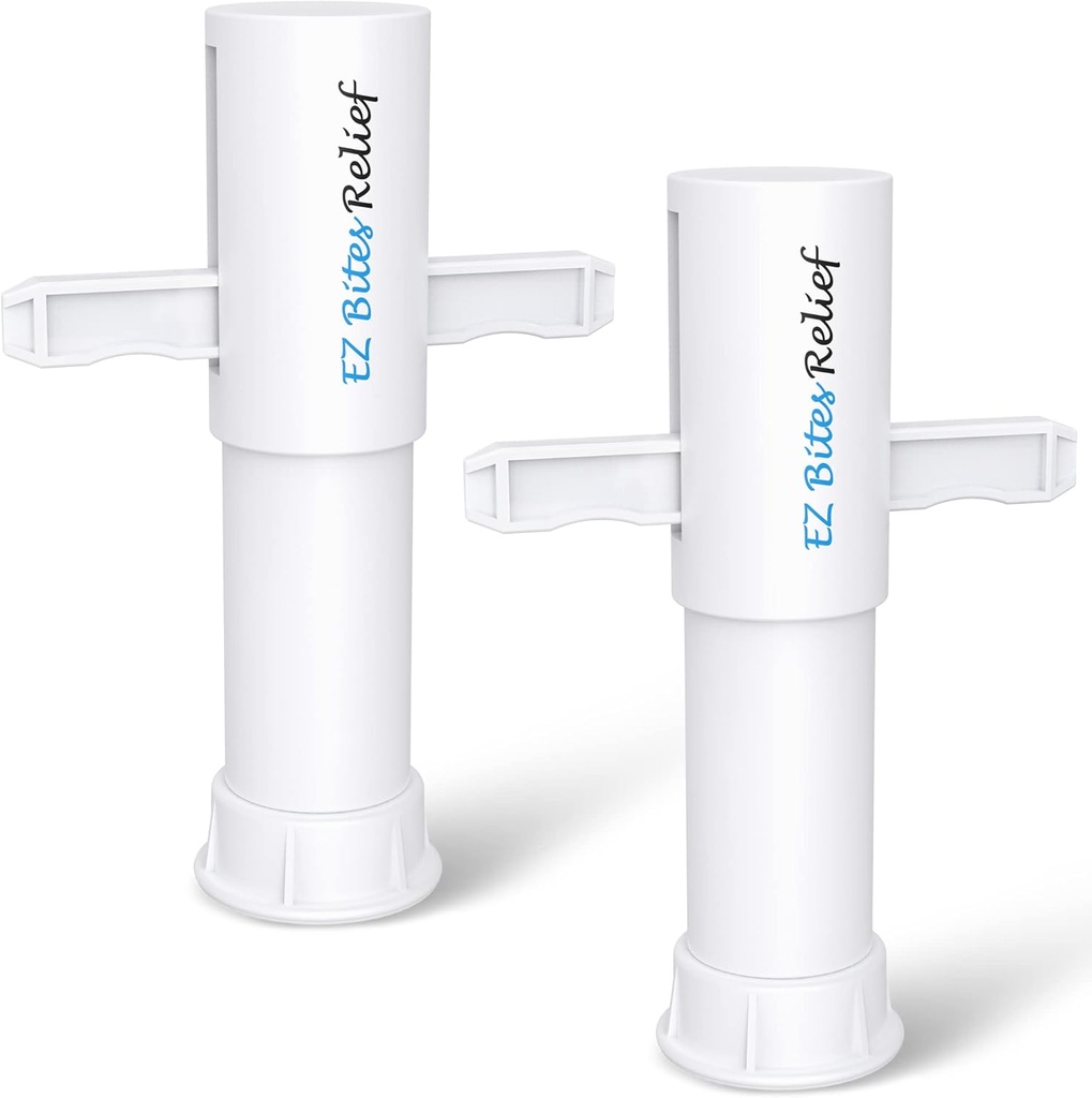 Memine EZ Bites Relief Suction Tool - 2 Pack Bee Sting ve Bite Itch Relief Sucker, Venom Extractor for Saliva/Venom Removal, Itch and Swelling, Kid-Friendly White
