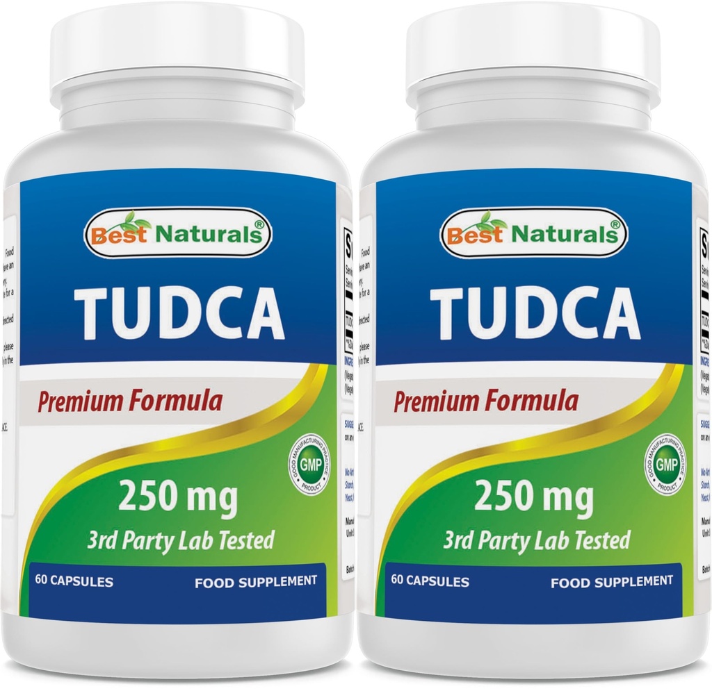 Best Naturals TUDCA 250mg (Tauroursodeoxycholic Acid) - 60 Veg Capsules - 2 Months Supply (60 Count (Pack of 1)) (60 Count (Pack of 2))