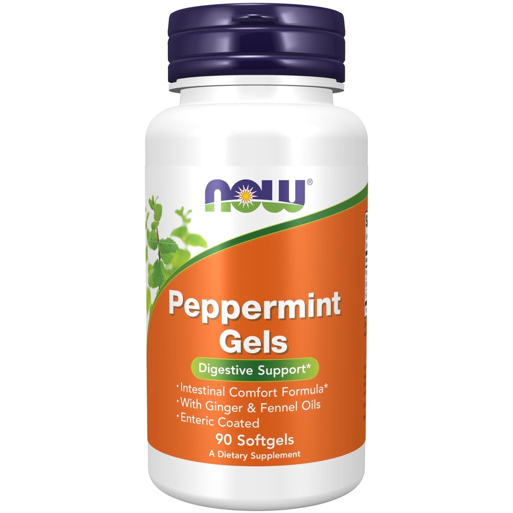 Şimdi Gıdalar, Ginger & Fennel Oils ile Peppermint Gels, Kapic Kaplama, Digestive Support*, 90 Softgels