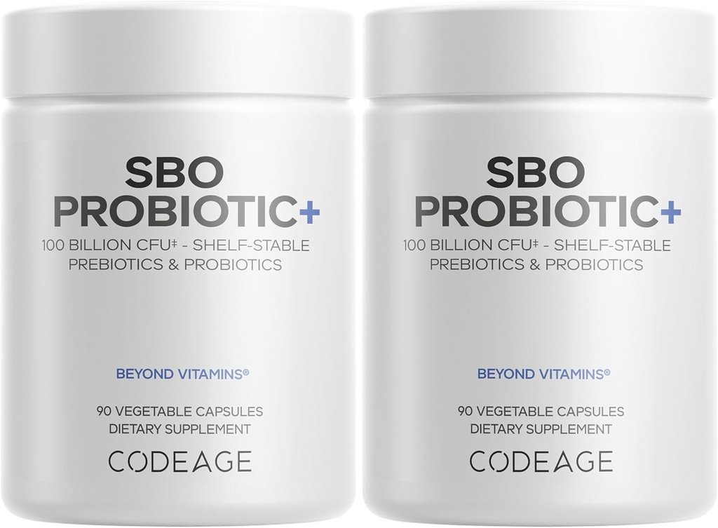 Codeage SBO Probiotics, 100 δισεκατομμύρια CFUs ανά υπηρεσία, Multi Strain Soil Based Organizations Blend και Organic Fermented Botanical Blend, Ράφι-Stable - 2 Pack