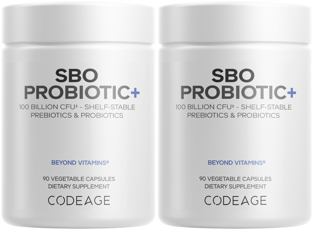 Kodage SBO Probiyotiks, 100 Milyar CFUs Per Servis, Multi Strain Soil Temel Organizmleri ve Organik Fermented Botanical Mix, Raf-Stable - 2 Pack