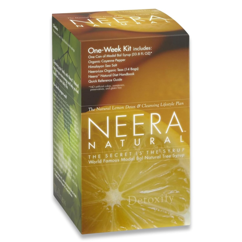 Neera Natural One Week Pack Master Cleanse Diyet - Metabolism ATM Lemonade Detox Colon Cleanser & Detox Gut Cleanse, Master Cleanse Lemon Cayenne Maple Detox, 7 Day Cleanse Kit