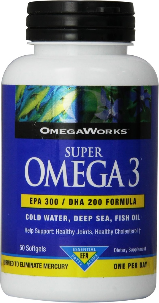 Omegaworks Super Omega 3 Softgels, 50 Count μπουκάλια (πακέτο του 2)