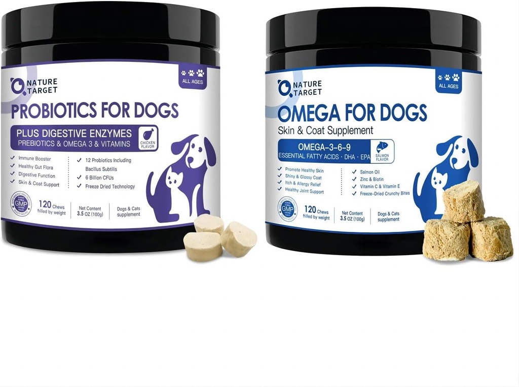 Köpekler için GenGET Probiyotikleri - Omega 3 Köpekler için Balık Yağı