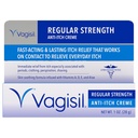 Vagisil Regular Strength Anti-Itch Feminine Cream for Women, Gynecologist Tested, Hipoallergenik, Hızlı Karşılama ve Uzun Süreli Itch Relief, Vaginal Moisturizer Soothes ve Cools, 1 oz (Polonya)