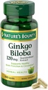 Nature's Bounty Ginkgo Biloba Capsules 120 mg, Memory Support Supplement, Supports Brain Function and mental Alertness, 100 Capsules