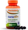 Kıdemli multivitaminler, Vitaminler ve Mineraller Tamam, Kadınlar ve Erkekler 60'tan fazla, B12 Vitamini ile, Pharmatech® tarafından 100 yumuşakgels,