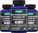 2 in 1 Gelişmiş Formula: B1 with Benfotiamine 500 mg, Fat Soluable Supplement of Vitamin B-1, 500 mg - 120 Capsules (3)
