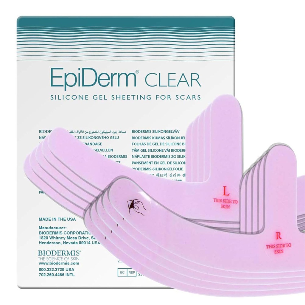 Epi-Derm Mastopexy Anchor Şekil Silikon Bantı - Cool Design Tailored for Meme Azımı Kurtarma - Smooth & Fade Scars - Premium-Grade Silikon, Reusable & Washable - Clear, 5-Pairs