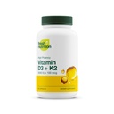 Taze Beslenme Vegan D3 + K2 Capsules - 5000 IU D3 + 100mcg K2 Optimal Aborpsiyon için MK-7 - Immune Health, Bone Health, Mood - Non GMO - 90 Capsules, 3 Ay Supply