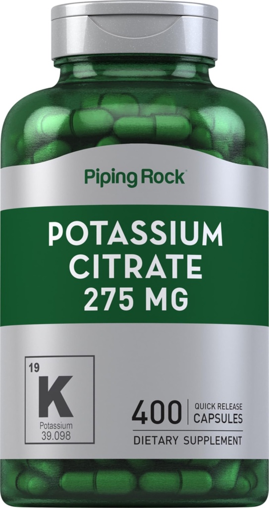 Συμπληρώματα κιτρικού καλίου Piping Rock 275 mg 