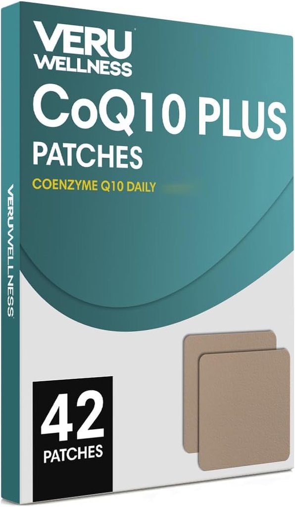 Veru Wellness CoQ10 Plus Daily - Self Adhesive Coenzyme Q10, 8-10 Hours (42 Day)