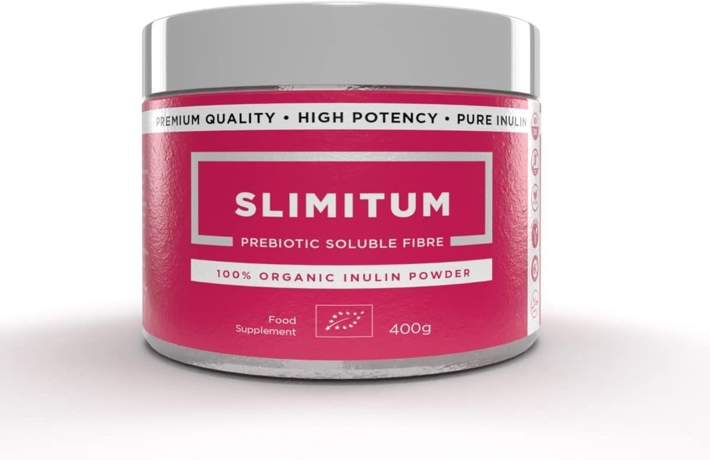SLIMITUM Organik Inulin Toz (Agave) - 01 Paketi Kolon ve Gut Health, Premium Quality, Intestinal Support - 400g