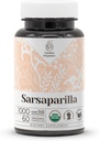 Sarsaparilla USDA Organik 60 Capsules | High-Potency Natural Supplement | Sertifikalı Organik Vegetarian Capsules ve Organik Sarsparilla (Hemidesmus indicus) kuru Kök (60 Capsules)