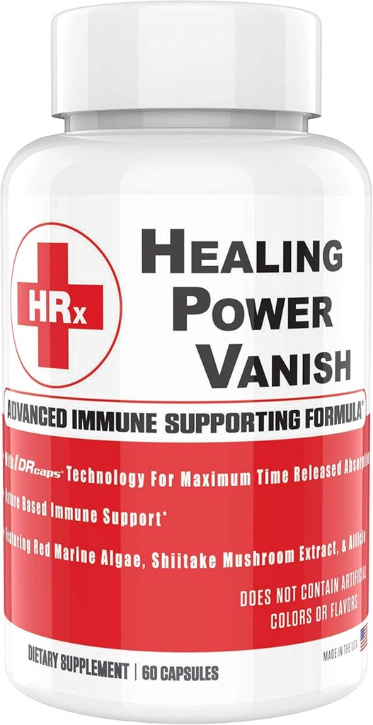 Herp Kurtarma Gücü Vanish, Immune Support for Women, Mushroom Supplement, Pure Shiitake Mushroom, Beta Glucan, Red Marine Algae, 60 Capsules