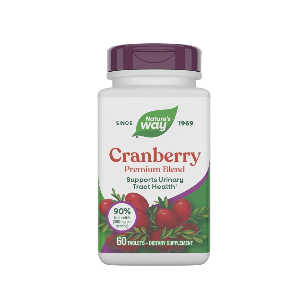 Nature's Way Premium Mix Cranberry, Urinary Tract Health Support* Supplement with Vitamin C, 60 Tablets