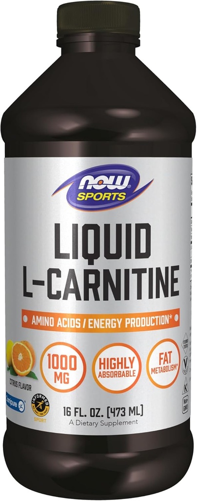 Şimdi Gıda Spor Beslenme, L-Carnitine Sıvı 1000 mg, Yüksek derecede Absorbable, Citrus, 16-Ounce