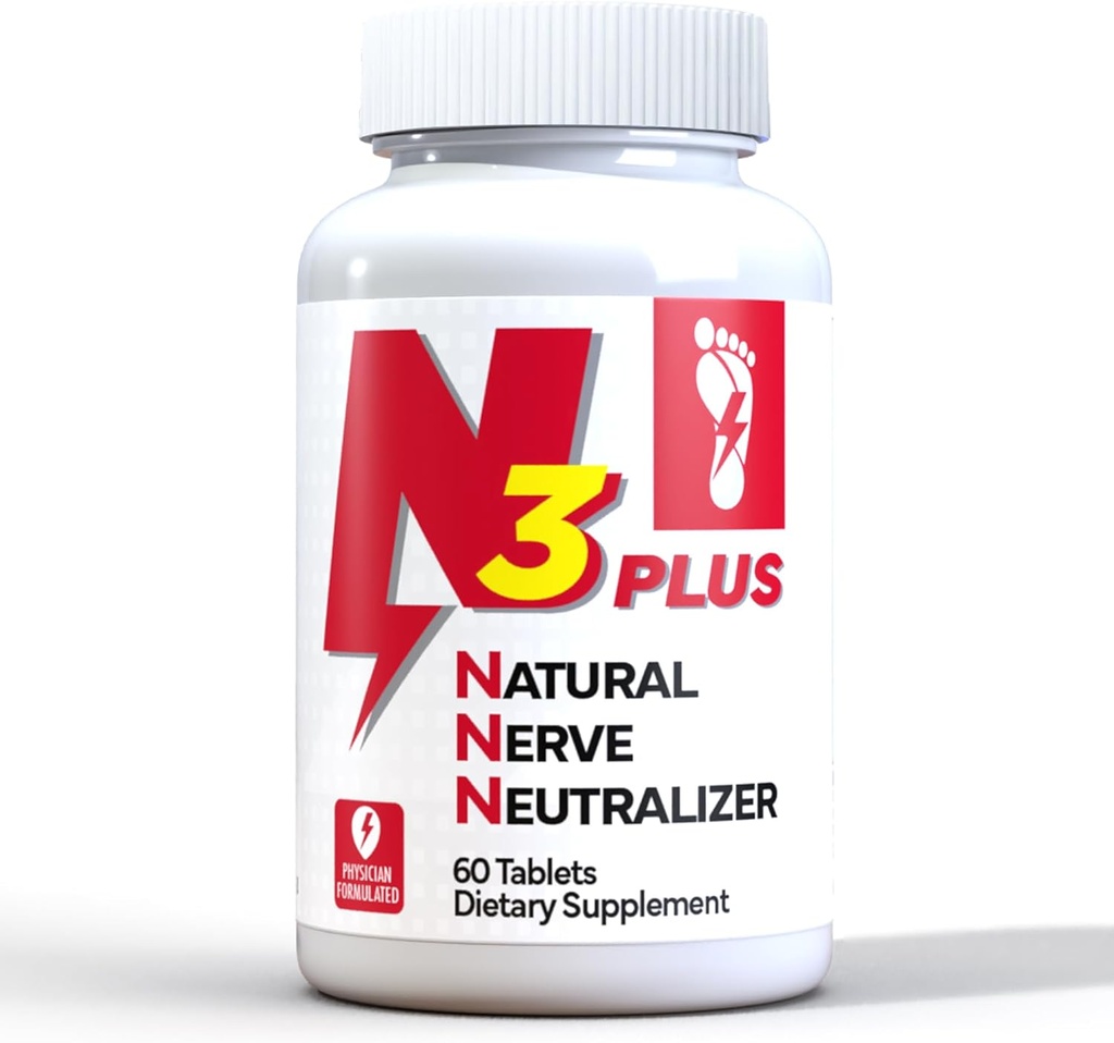 N3 Natural Nerve Neutraliser Plus - Nerve Support Supplement with Vitamin D3, B1, B6 & B12, Life’s DHA, Alpha Lipoic Acid, Acetyl-L-Carnitine & Turmeric - Nerve Repair & Regeneration Formula (Tablets)