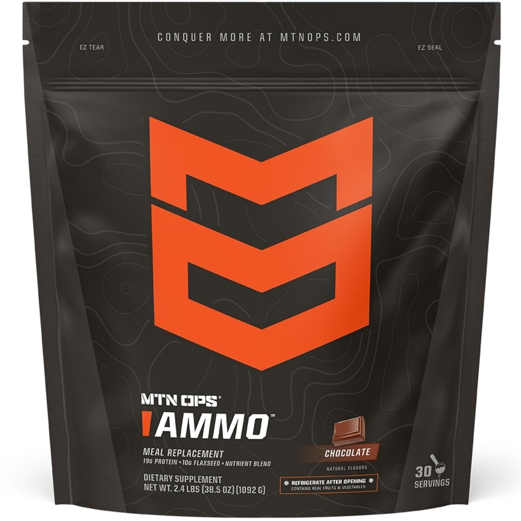 MTN OPS Ammo Protein Toz Meal Yenileme, Lean Muscle Building, Chocolate Flavor, 28 Servisler