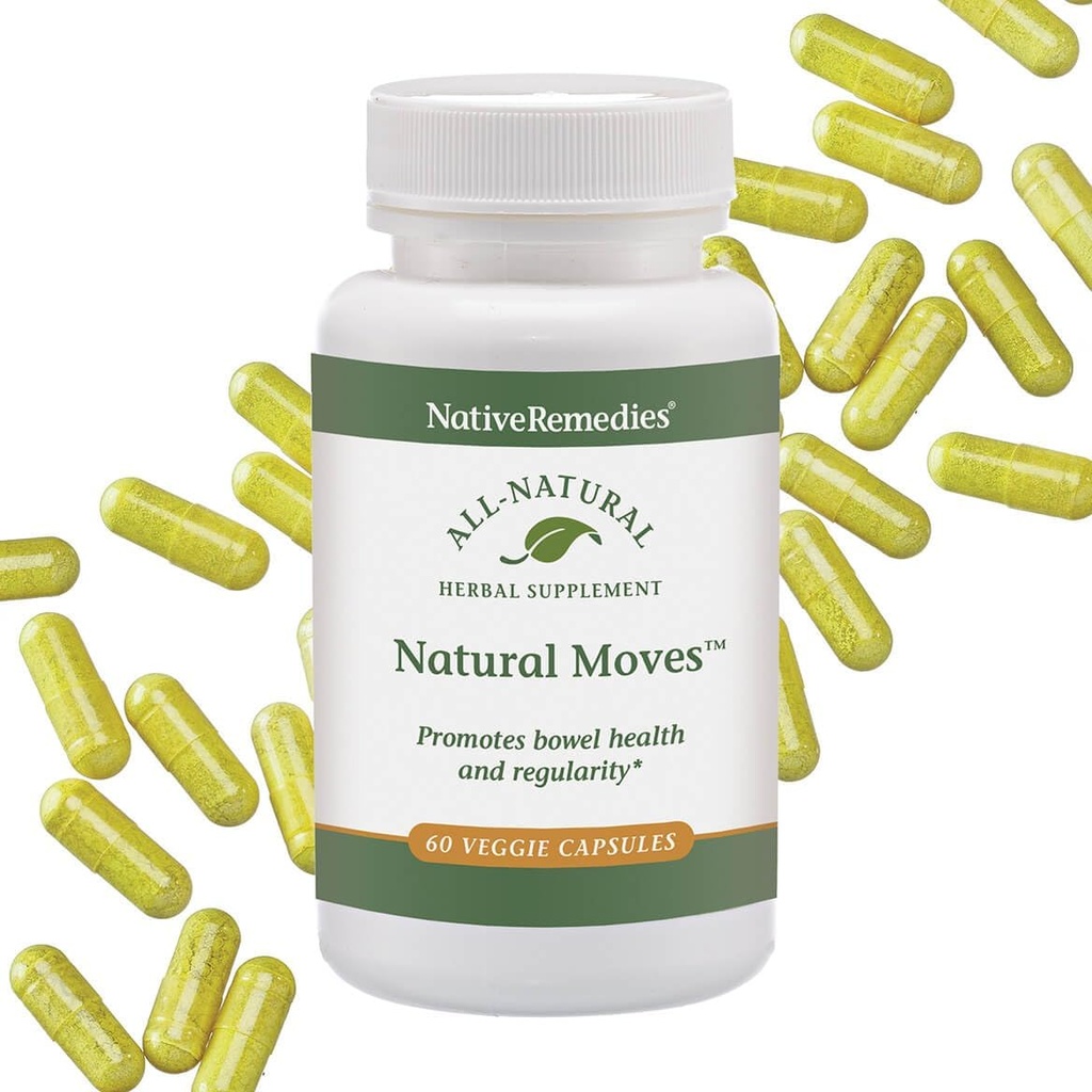 Yerli Remedies Natural Moves - All Natural Herbal Supplement Bowel Health and Regularity as Constipation - 60 Veggie Caps