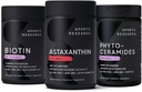 Sports Research Vegan Biotin 10.000mcg με λάδι καρύδας, τριπλή αντοχή Ασταξανθίνη 12mg με οργανικό λάδι καρύδας & φυτοκεραμίδες 350mg ανά Softgel