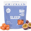 SAM+LEO Sleep - Passionflower, B6 & Melatonin Gummies for Kids &Young - All Natural & Vegan Relaxation & Sleep Gummies for Kids - Passion Fruit Flavor - 60/ct