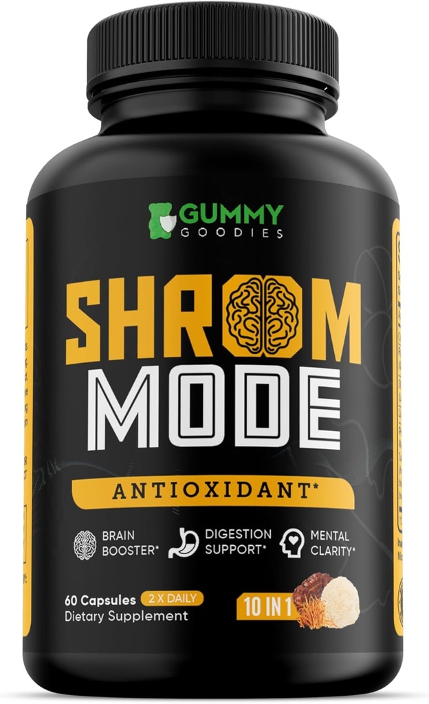 Organik Mushroom Supplement 10in-1, Reishi, Lions Mane, Cordyceps, Chaga, Türkiye Tail, Natural Immune & Cognitive Health Boost, 60 Veggie Capsules