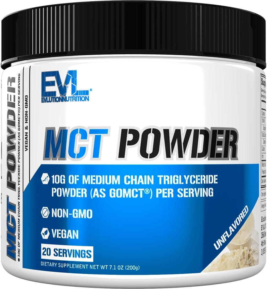 Evlution Beslenme MCT Toz - Keto Supplement - MCT Oil Toz - 10G Medium Zinciri Triglycerides - Beyin ve Vücut Enerji İçilir - Şişman Tamam - Vegan & Non-GMO - 20 Hizmet - Unflavoreded