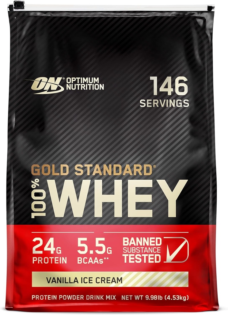 Optimum Beslenme Altın Standardı 100% Whey Protein Toz, Vanilla Dondurma, 10 Pound (Pazar Mayıs Vary)