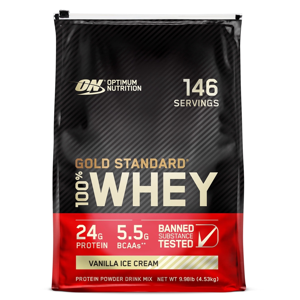 Optimum Beslenme Altın Standardı 100% Whey Protein Toz, Vanilla Dondurma, 10 Pound (Pazar Mayıs Vary)