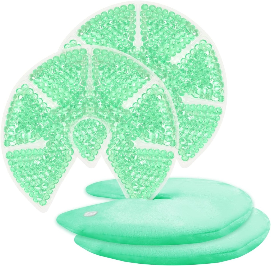 Sıcak / Cold Meme Gel Bead Buz Paketleri Meme Soğutma/Heat Pads Emzirme, Hemşirelik Ağrısı, Mastitis, Engorgement, Swelling, Plugged Ducts | Boost Milk Let-Down & Production,2 Pack (Green)